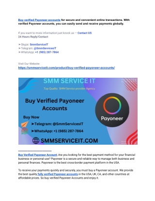 Buy verified Payoneer accounts