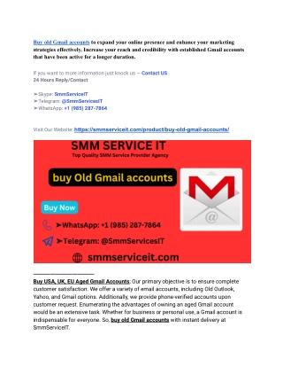 Top 5 Trustable Marketplace to Buy Old Gmail Accounts