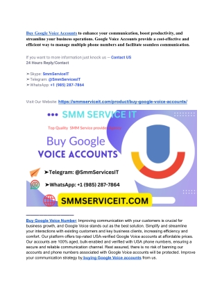 Buy Google Voice Accounts : 100% Secure