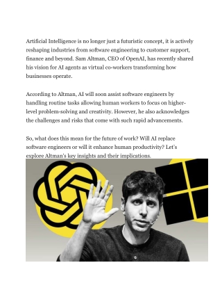 Sam Altman’s Vision, AI Agents as the Future of Software Engineering