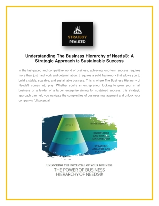 The Business Hierarchy of Needs®