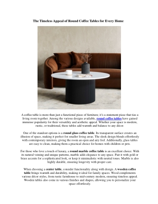 Why Round Coffee Tables Are a Must-Have for Modern Homes