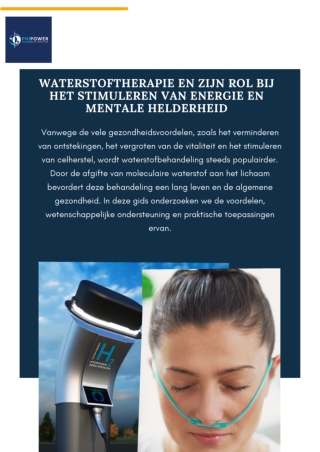 Waterstoftherapie en zijn rol bij het stimuleren van energie en mentale helderheid