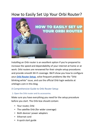 How to Easily Set Up Your Orbi Router