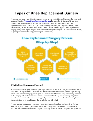 Types of Knee Replacement Surgery