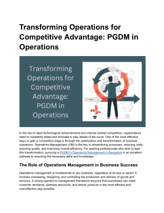 Transforming Operations for Competitive Advantage_ PGDM in Operations