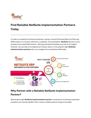 Find Reliable NetSuite Implementation Partners Today