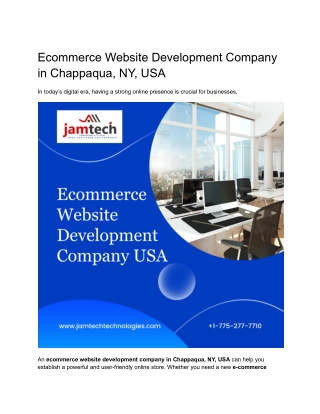 Ecommerce Website Development Company in Chappaqua, NY, USA