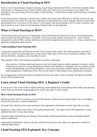The Future of SEO: Why Cloud Stacking Matters Now More Than Ever