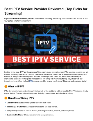 Best IPTV Service Provider Reviewed _ Top Picks for Streaming