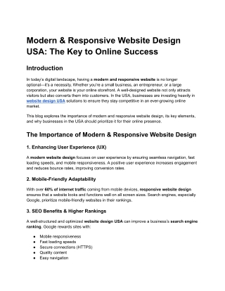 Modern & Responsive Website Design USA