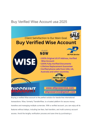 Buy Verified Wise Account