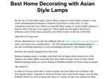 Best Home Decorating with Asian Style Lamps