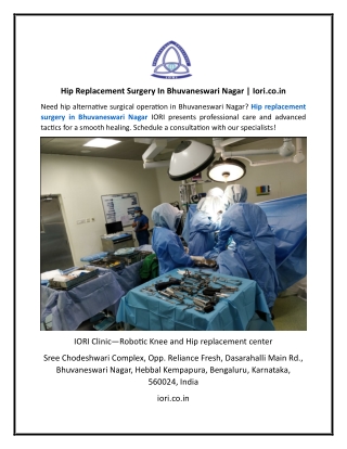 Hip Replacement Surgery In Bhuvaneswari Nagar Iori.co.in