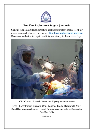Best Knee Replacement Surgeon Iori.co.in