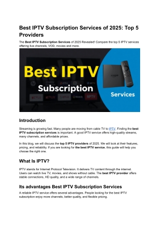 Best IPTV Subscription Services of 2025_ Top 5 Providers