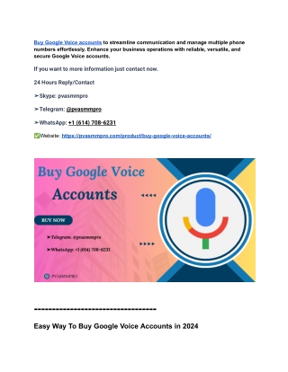 Buy Google Voice Accounts: From Trusted Places