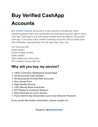 Buy Verified CashApp Accounts