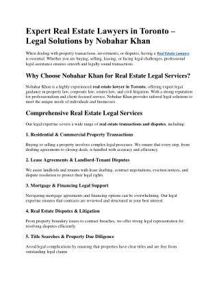 Real Estate Lawyers