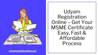 Udyam Registration Online Process and Benefits - udyamregisteration.org