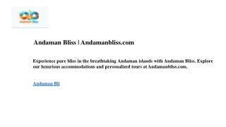 Andaman Bliss  Andamanbliss.com