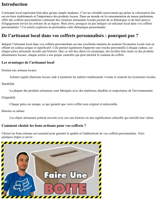 De l’artisanat local dans vos coffrets personnalisés : pourquoi pas ?