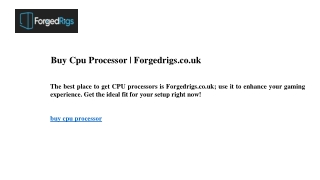 Buy Cpu Processor Forgedrigs.co.uk