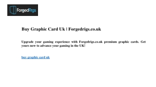 Buy Graphic Card Uk  Forgedrigs.co.uk