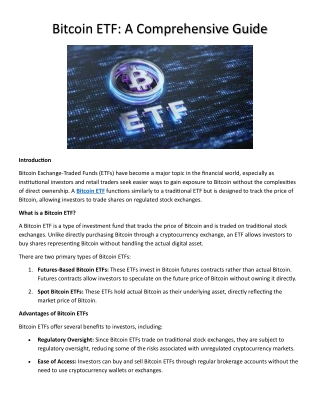 Bitcoin ETF: A Comprehensive Guide