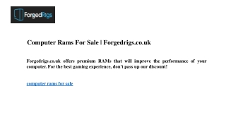 Computer Rams For Sale  Forgedrigs.co.uk