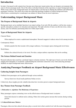 Analyzing Passenger Feedback on Airport Background Music Effectiveness
