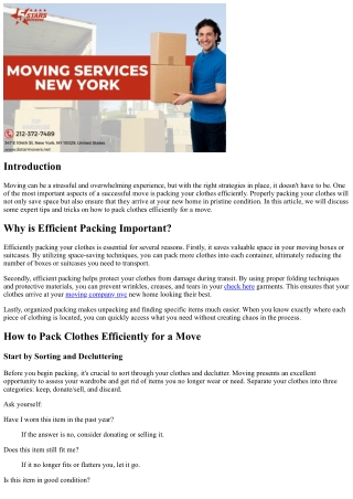 How to Pack Clothes Efficiently for a Move