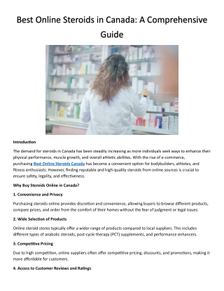 Best Online Steroids in Canada