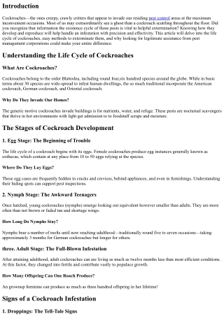Understanding the Life Cycle of Cockroaches and How to Exterminate Them