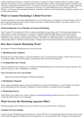 The Power of Content Marketing: How it Works and Why It’s Effective