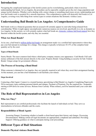 Understanding Bail Bonds in Los Angeles: A Comprehensive Guide