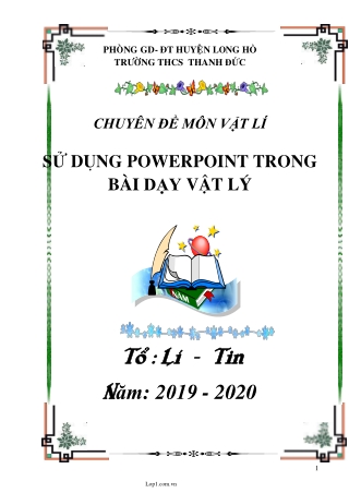 Chuyên đề Sử dụng powerpoint trong bài dạy Vật lý