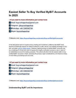 Top 05 Sites To Buy Verified ByBiT Accounts In This Year