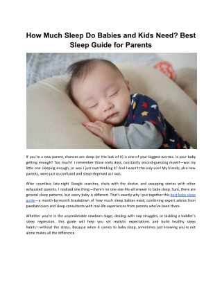 How Much Sleep Do Babies and Kids Need