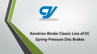 Kendrion Binder Classic Line of DC Spring-Pressure Disc Brakes