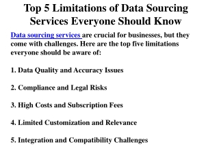 Top 5 Limitations of Data Sourcing Services Everyone Should Know