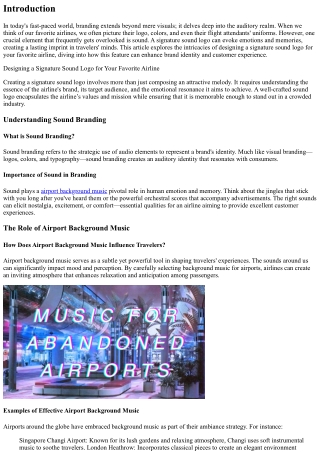 Designing a Signature Sound Logo for Your Favorite Airline