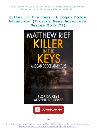 READ Books Killer in the Keys A Logan Dodge Adventure (Florida Keys Adventure Series Book 21)