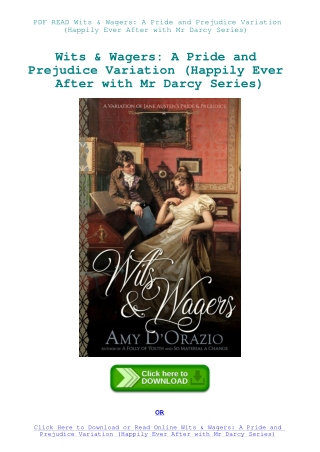 PDF READ Wits & Wagers A Pride and Prejudice Variation (Happily Ever After with Mr Darcy Series)