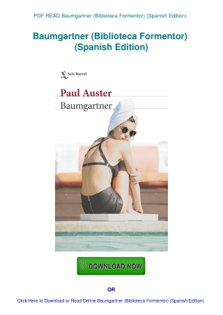 PDF READ Baumgartner (Biblioteca Formentor) (Spanish Edition)