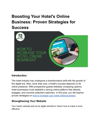 how to increase your hotel online business
