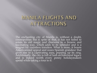 Manila flights and attractions