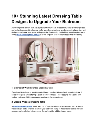 10  Stunning Latest Dressing Table Designs to Upgrade Your Bedroom