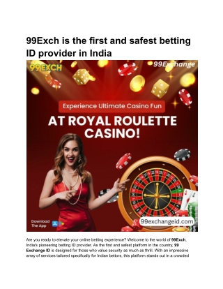 99Exch is the first and safest betting ID provider in India