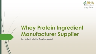 Whey Protein Ingredient Manufacturer Supplier